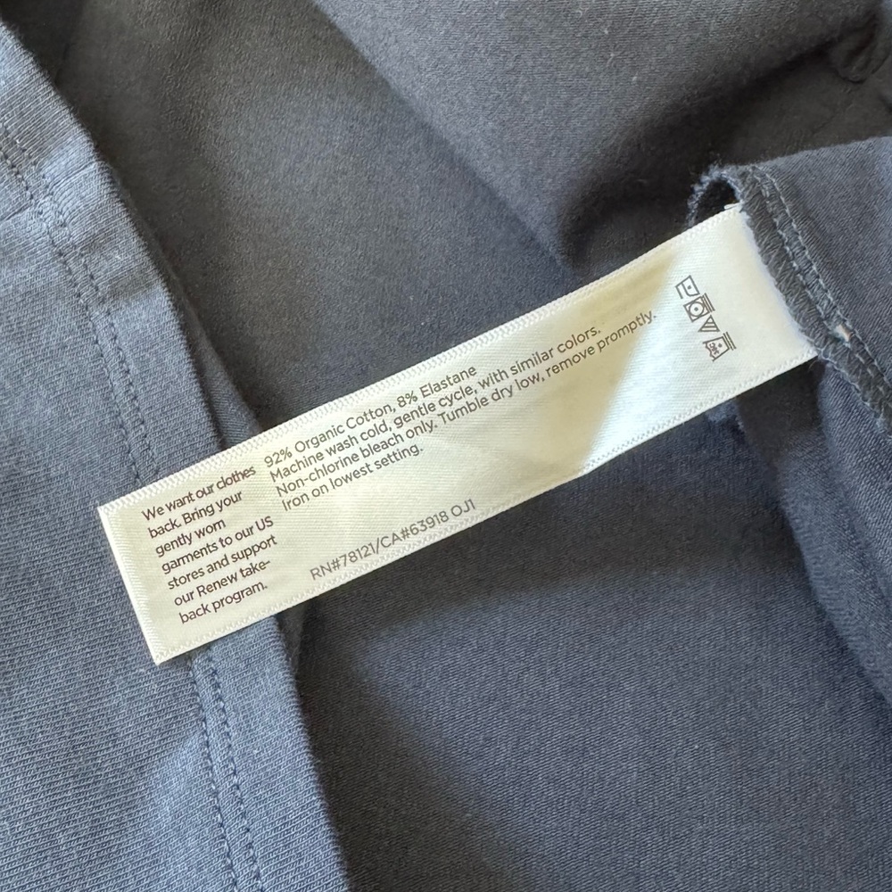 Eileen Fisher Navy Organic Cotton Stretch Jersey High Crewneck Box Top - Picture 7 of 8